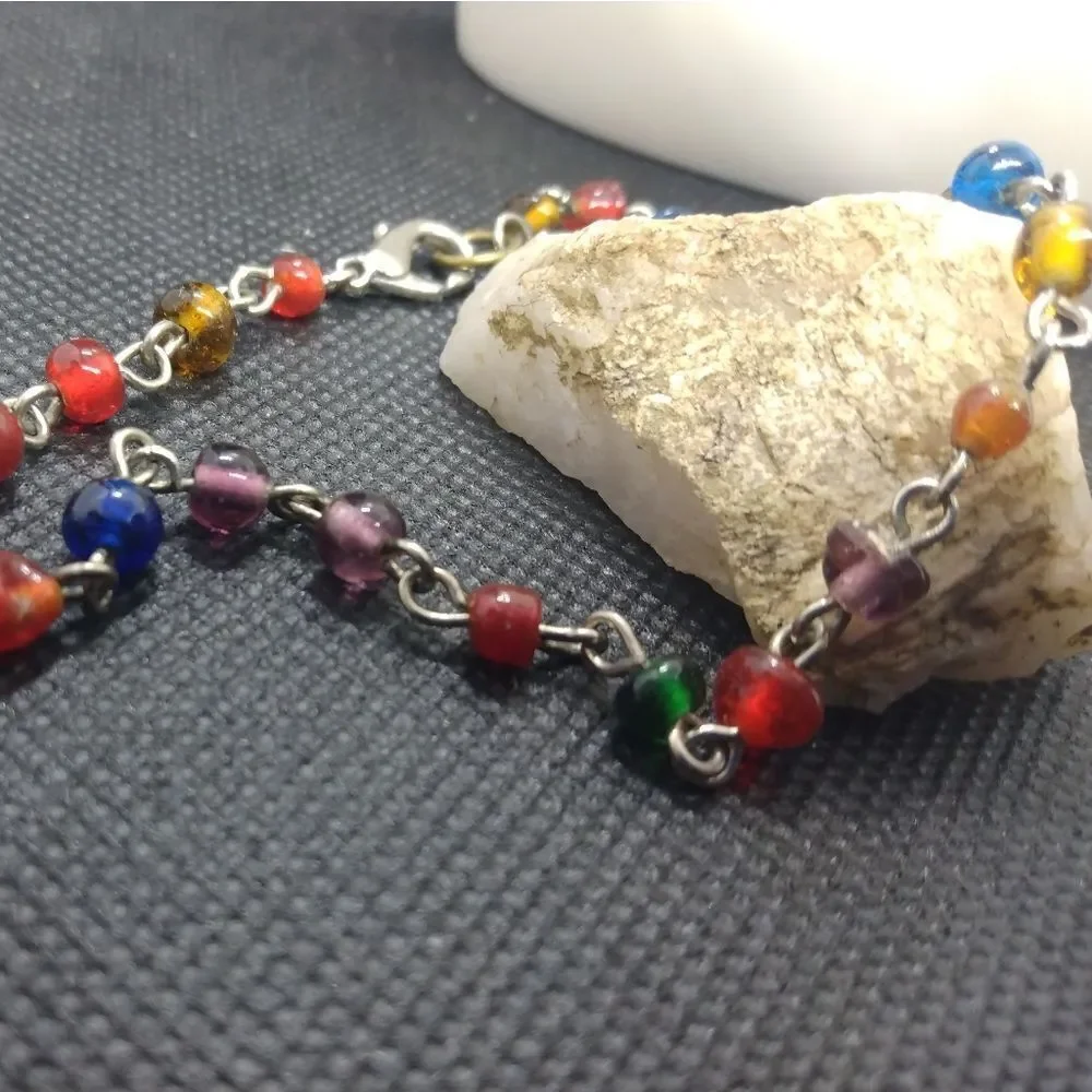 Mini beaded gloss multi color bracelet‎